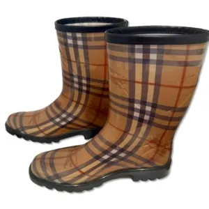 ☔ BURBERRY PLAID RAIN BOOTS – WOMEN’S SIZE 7