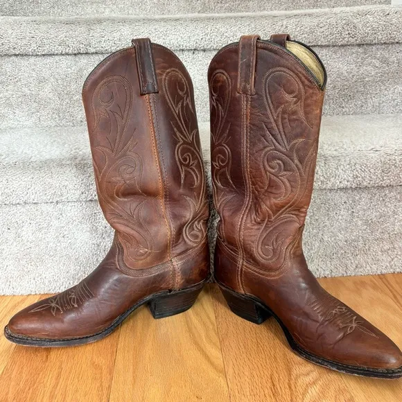 🤠 Dan Post Western Leather Cowboy Boots - size 8