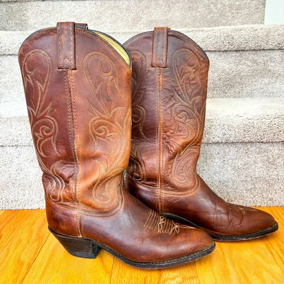 🤠 Dan Post Western Leather Cowboy Boots - size 8