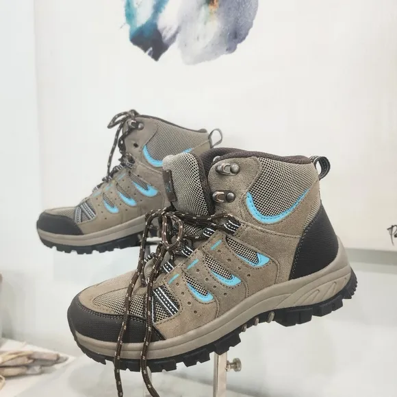[ DENALI] Women's or boys ALPINE-SIZE 5.5 brown/gray/blue hi top hiking boots