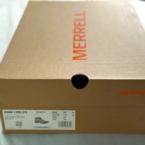 🔥 NWT Merrell Moab 3 Mid GTX – Men’s 10 – Butternut/Beluga – Waterproof 🔥
