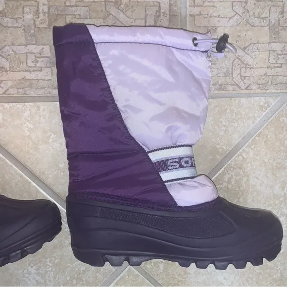 🔥 SOREL snow winter purple boots youth girls size 3
