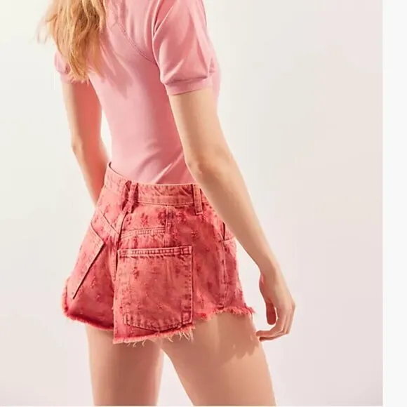 #14 NWT Free People Mixed Emotions High Rise Short in Dragonfruit Sorbet