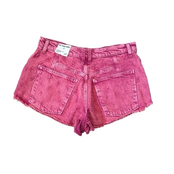 #14 NWT Free People Mixed Emotions High Rise Short in Dragonfruit Sorbet