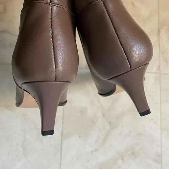 $328 NWOT J.Crew Stevie Brown Leather Point Toe Knee High Pull-on Boots sz 6.5