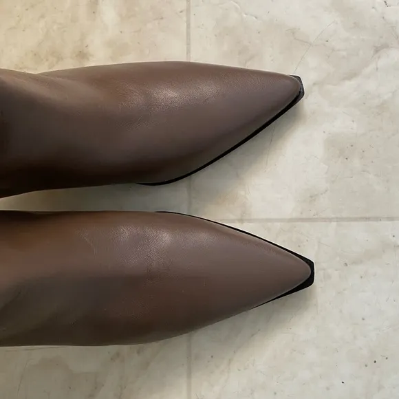 $328 NWOT J.Crew Stevie Brown Leather Point Toe Knee High Pull-on Boots sz 6.5
