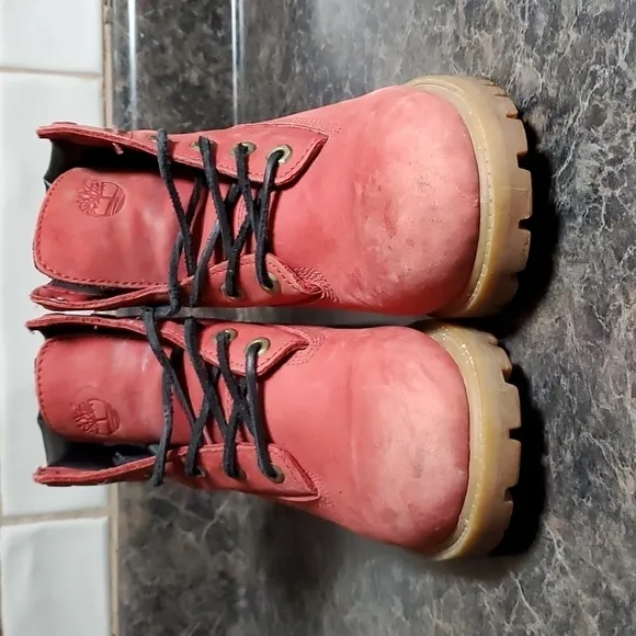 4.5 kids Red Timberland boots