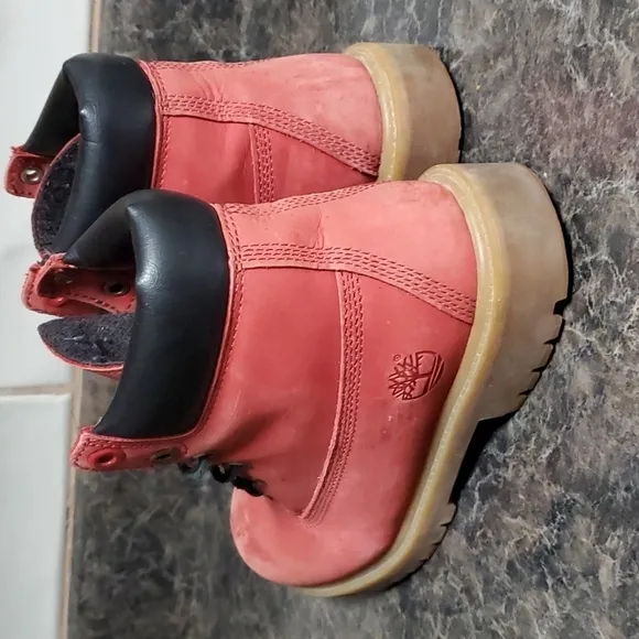 4.5 kids Red Timberland boots