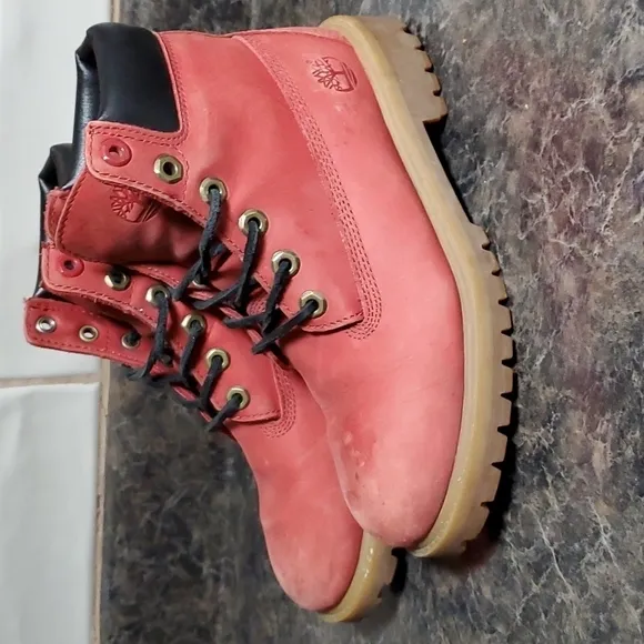 4.5 kids Red Timberland boots