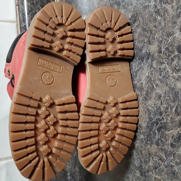 4.5 kids Red Timberland boots