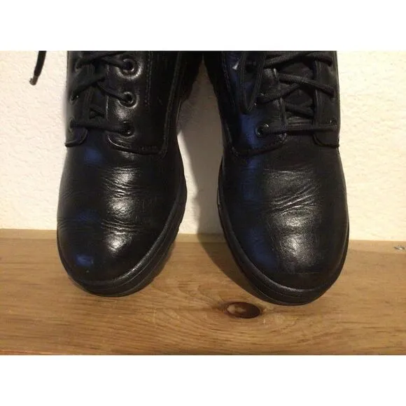 $450 Men's MEPHISTO Slacker Gore-Tex Sz 8 Black Leather Hiking Boots EUC combat‎