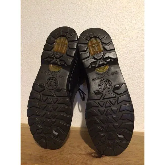 $450 Men's MEPHISTO Slacker Gore-Tex Sz 8 Black Leather Hiking Boots EUC combat‎