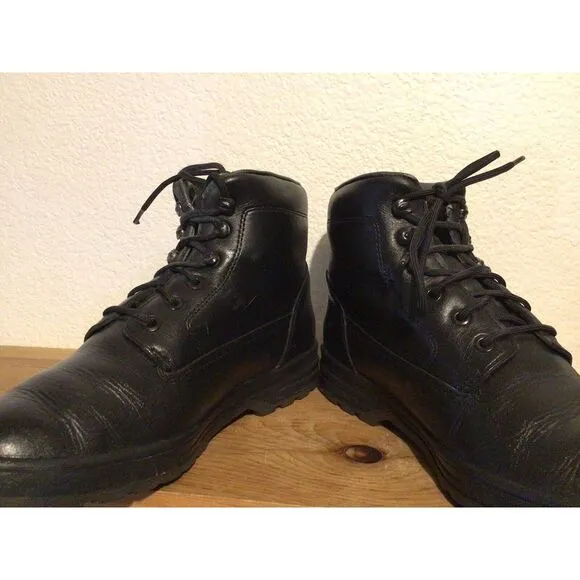 $450 Men's MEPHISTO Slacker Gore-Tex Sz 8 Black Leather Hiking Boots EUC combat‎