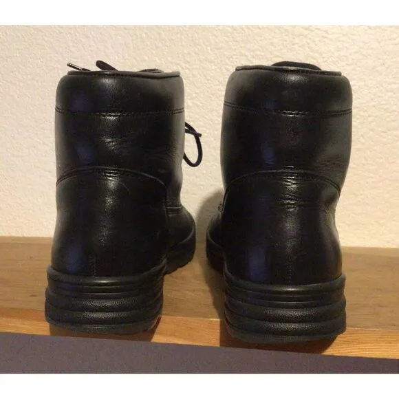 $450 Men's MEPHISTO Slacker Gore-Tex Sz 8 Black Leather Hiking Boots EUC combat‎