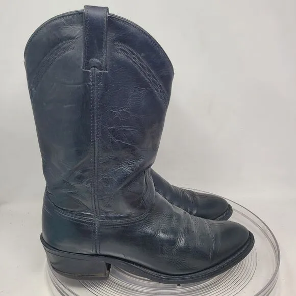 ABILENE 2100 Western Cowboy Boots Black Leather Work Mens Sz 11.5D MADE in USA!