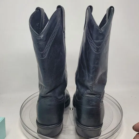 ABILENE 2100 Western Cowboy Boots Black Leather Work Mens Sz 11.5D MADE in USA!