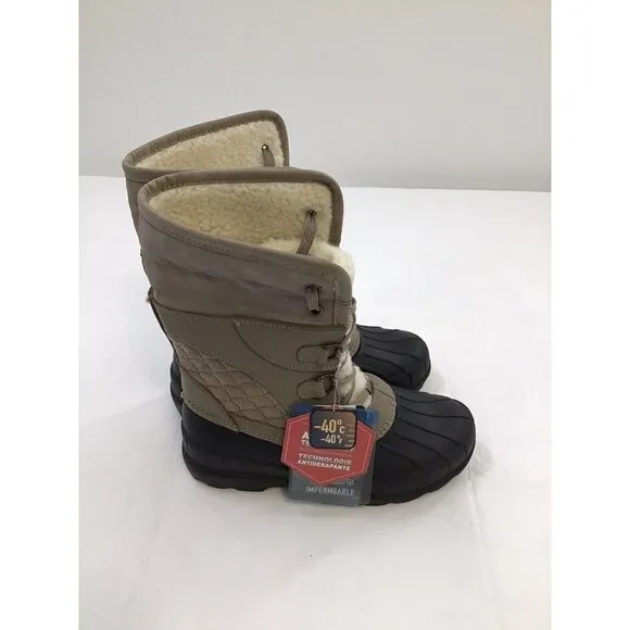 Absolute Canada Womens Size 6 Winter Snow Boots- Grey/Black Lined