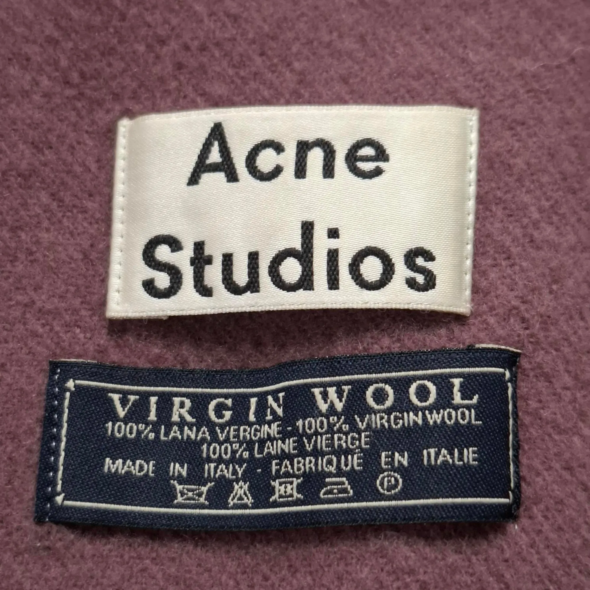 Acne Studios Fringed Scarf in Rose Wool