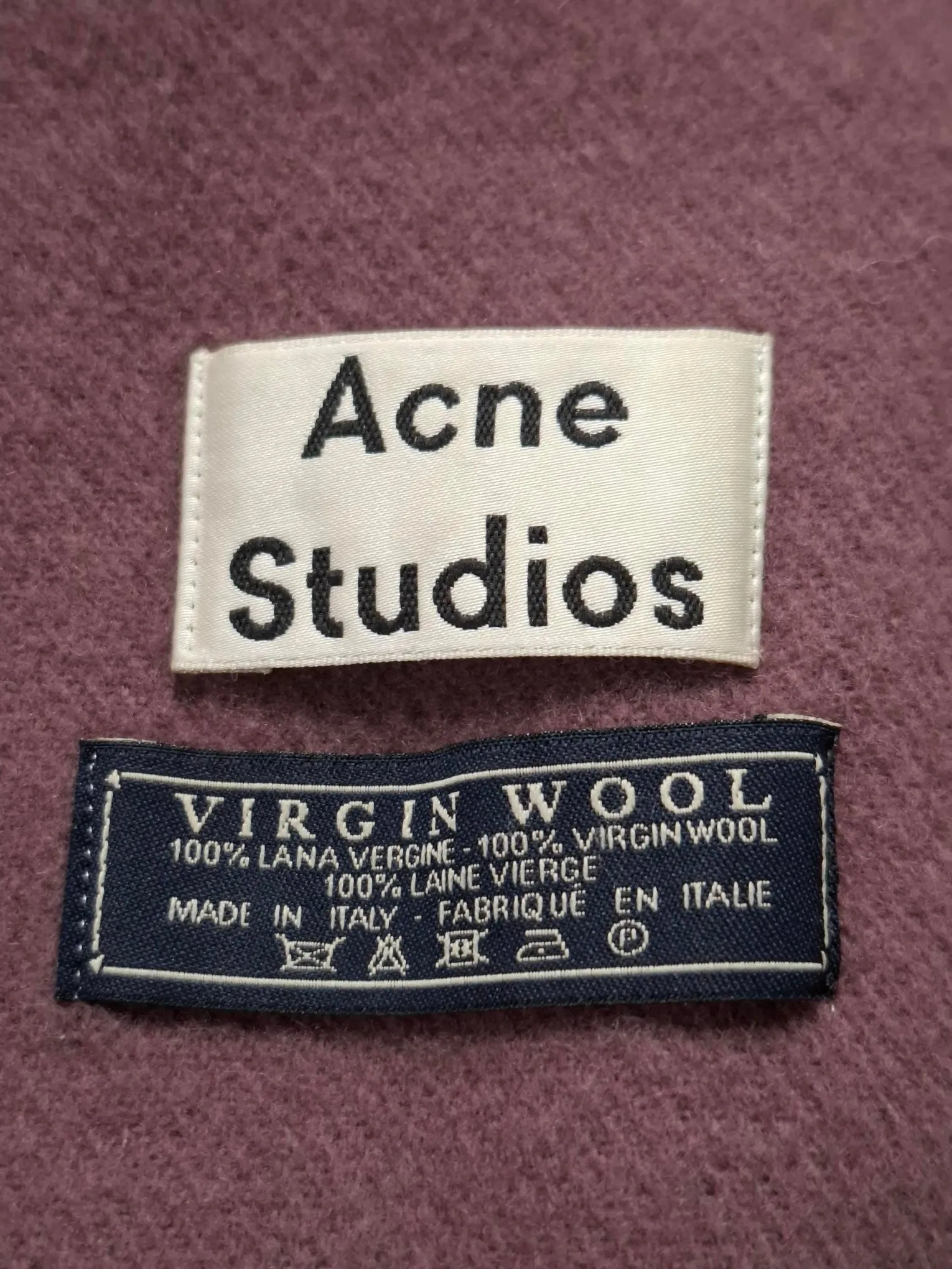 Acne Studios Fringed Scarf in Rose Wool