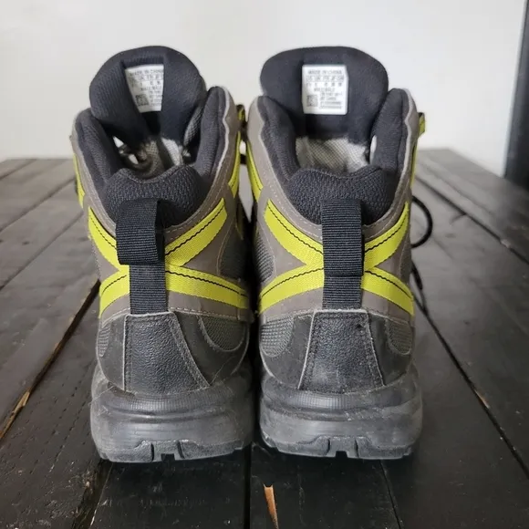Adidas Hiking Boots AX1 Men's 8.5 Grey Neon Yellow Goretex Speed Grip Outdoors