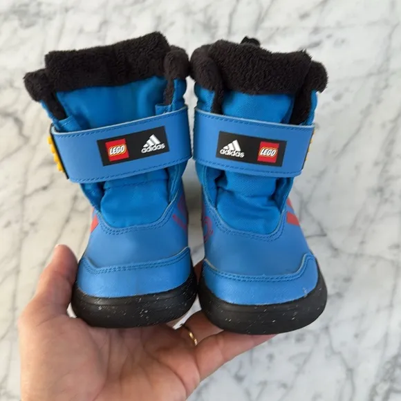 Adidas x LEGO Winterplay Winter Boots Shock Blue Red Sz 7