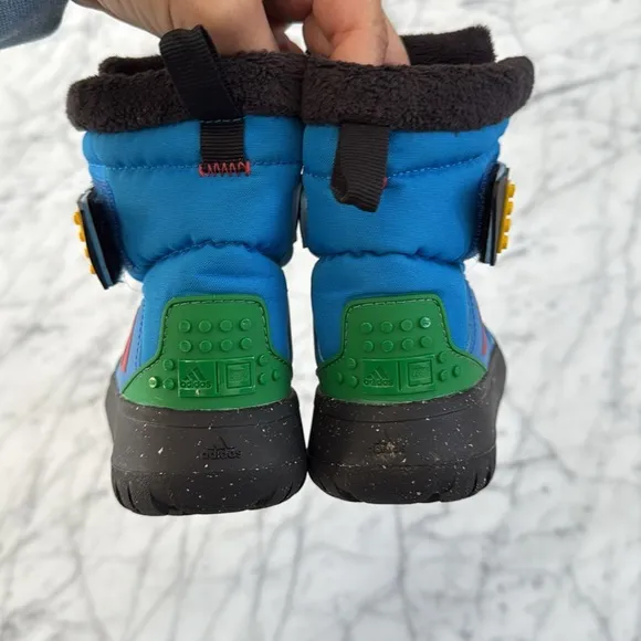 Adidas x LEGO Winterplay Winter Boots Shock Blue Red Sz 7