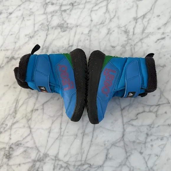 Adidas x LEGO Winterplay Winter Boots Shock Blue Red Sz 7