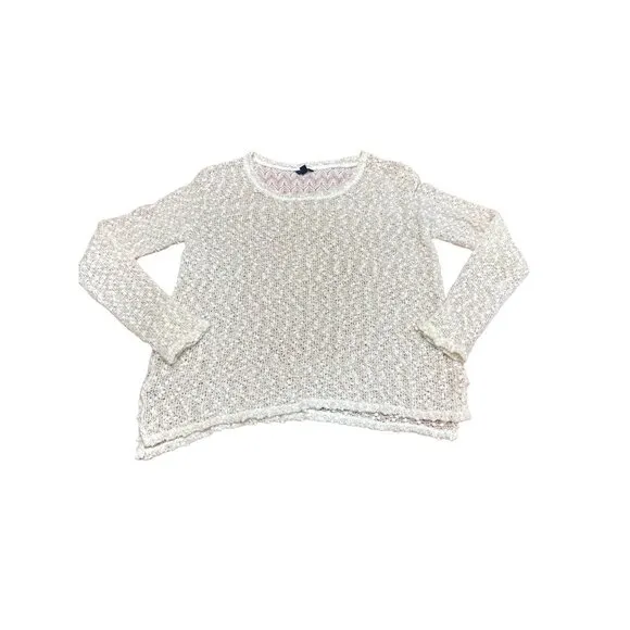 Aeropostale Sexy Sheer Sparkly Cream Cardigan Sweater Size Medium Made in NYC