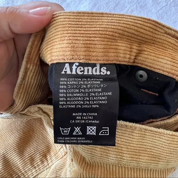 Afends Tyler Corduroy Shorts in Apricot Cream