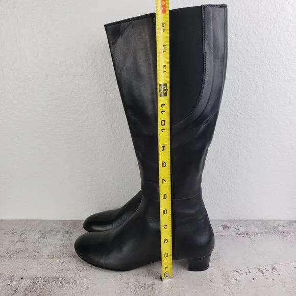 AGL Attilio Giusti Leombruni Tall Riding Leather Boots Black size 37 US 7 Italy
