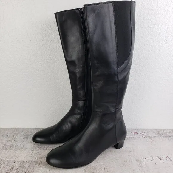 AGL Attilio Giusti Leombruni Tall Riding Leather Boots Black size 37 US 7 Italy
