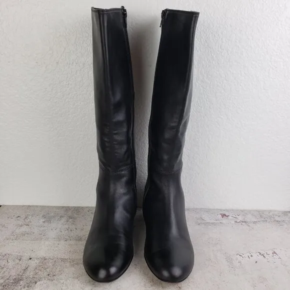 AGL Attilio Giusti Leombruni Tall Riding Leather Boots Black size 37 US 7 Italy