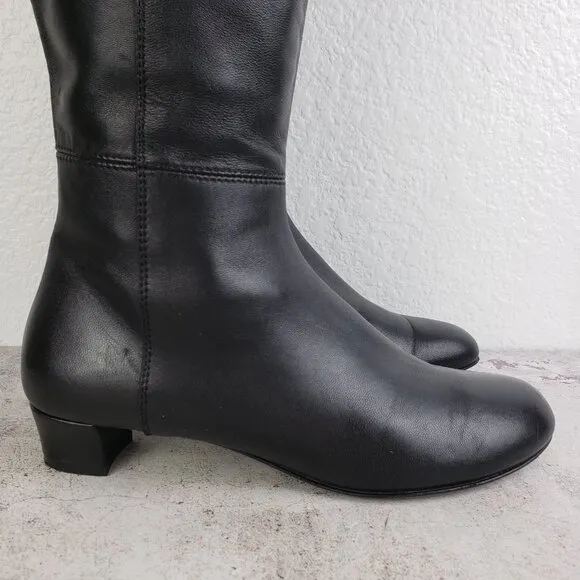 AGL Attilio Giusti Leombruni Tall Riding Leather Boots Black size 37 US 7 Italy
