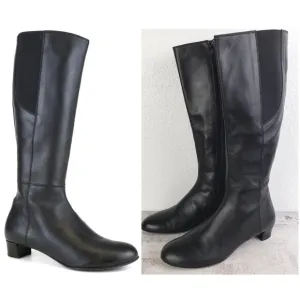 AGL Attilio Giusti Leombruni Tall Riding Leather Boots Black size 37 US 7 Italy