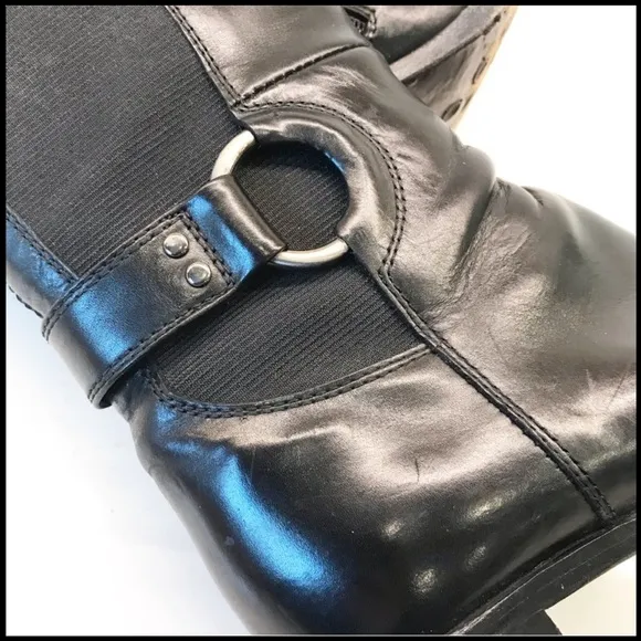 AGL Calfskin Leather Boots with Stretch Panel