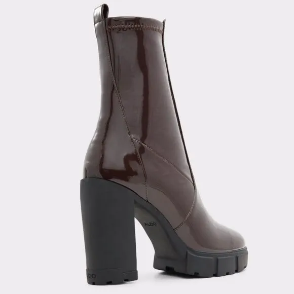 ALDO Ilanna Ankle Boot - Lug Sole SZ 9 Fall Winter Chic Leather Outdoors:NWOT