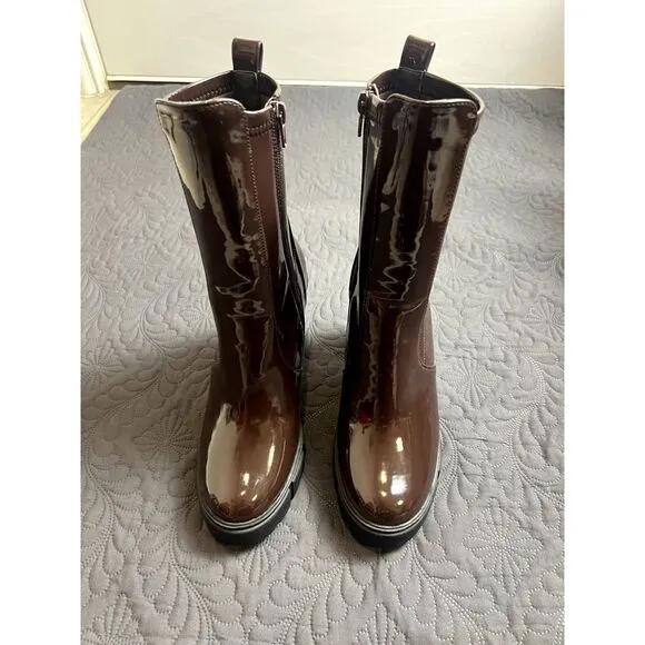 ALDO Ilanna Ankle Boot - Lug Sole SZ 9 Fall Winter Chic Leather Outdoors:NWOT