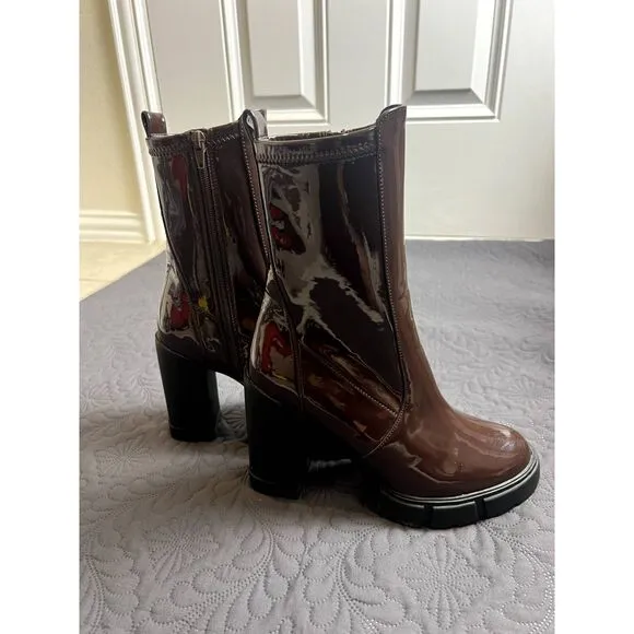 ALDO Ilanna Ankle Boot - Lug Sole SZ 9 Fall Winter Chic Leather Outdoors:NWOT