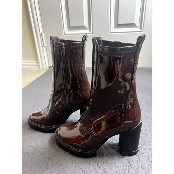 ALDO Ilanna Ankle Boot - Lug Sole SZ 9 Fall Winter Chic Leather Outdoors:NWOT