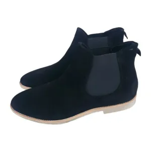 ALDO VISCHER Chelsea Boots Black Suede Leather Ankle Boots Shoes