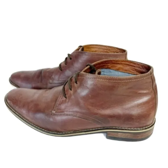 Alfani Jason Brown Leather Chukka Boots Sz 10