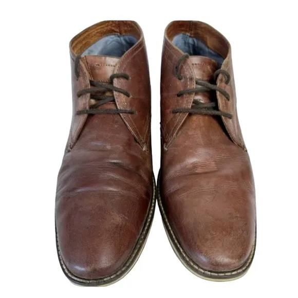 Alfani Jason Brown Leather Chukka Boots Sz 10