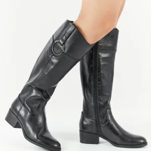 Alfani Women Bexleyy Mid Calf Ridding Boots, Black (Genuine Leather)