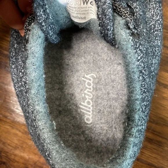 All Birds Wool Runner Mizzles Blue Gray With Black Soles 6