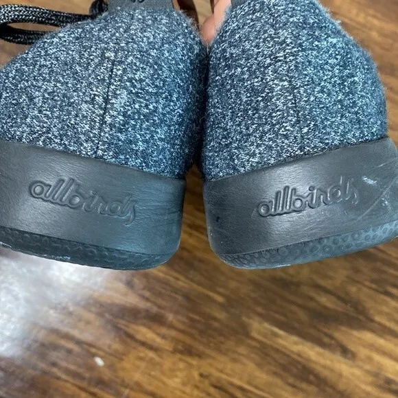 All Birds Wool Runner Mizzles Blue Gray With Black Soles 6