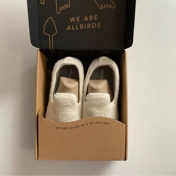 Allbirds Men’s Size 13 Natural White (Cream) Wool Lounger Fluff NEW IN BOX