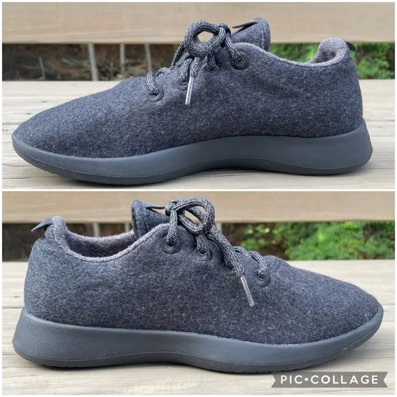 Allbirds Natural Black with Black Sole Wool Runners shoes size 8