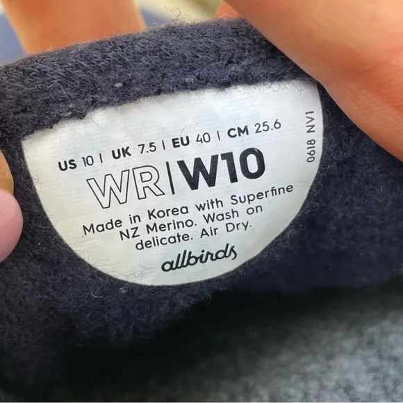 Allbirds Wool Runners in Tuke Midnight Blue shoes size 10