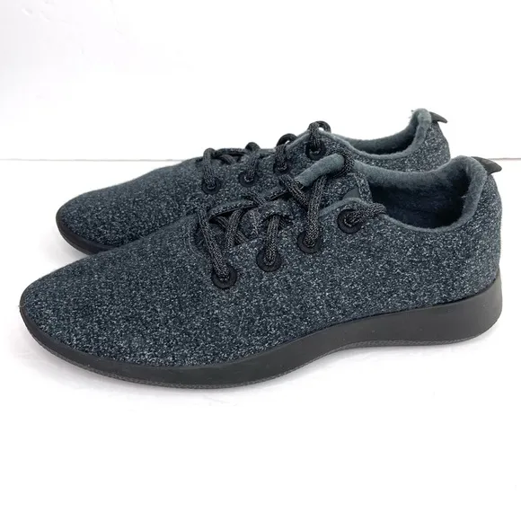 ALLBIRDS Wool Runners Sneakers Dark Kea Green With Black Sole Size 10