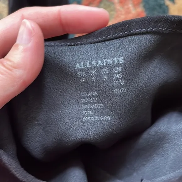 ALLSAINTS Orlana Suede Leather Boots Black Size 39 (9)